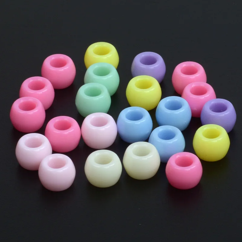 

Wholesale 6*9mm Candy Color Beads for Kids Bracelets Jewelry DIY Plastic Spacer Beads Acrylic Pony Beads, Colors