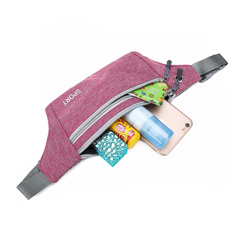 

Multi-functional large capacity fanny pack waterproof breathable mesh fabric waist men and women outdoor sports waist, Pink,gray,red,green,blue,black