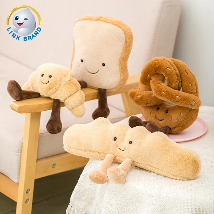 

Kawaii Customised Plush Bread Pillow Sleeping Bed Cushion Fast Food Pillow Plush Bread Plush Toy
