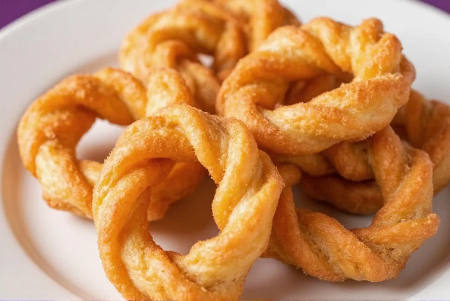 Close-up photo of Taco Bell Cinnamon Twists showing golden fried dough spirals coated in cinnamon sugar on white plate