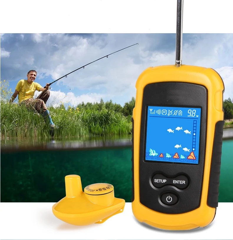 

300m Deeper Pro Portable Underwater Marine Gps Fish Finder With Water Depth And Temperature Function For Ice Fishing Sea