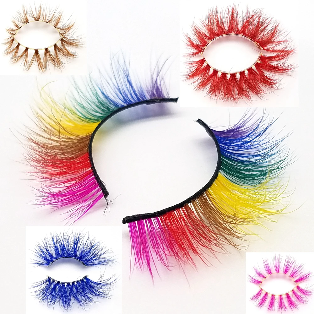 

Dyeing 3D Real Mink Eyelashes Blonde Pink Red Blue Grey Purple Colored Lashes