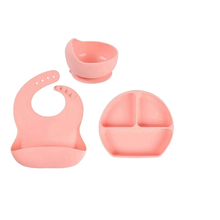 

2021 New Arrival Customizable Logo Silicone Feeding Bib for kid