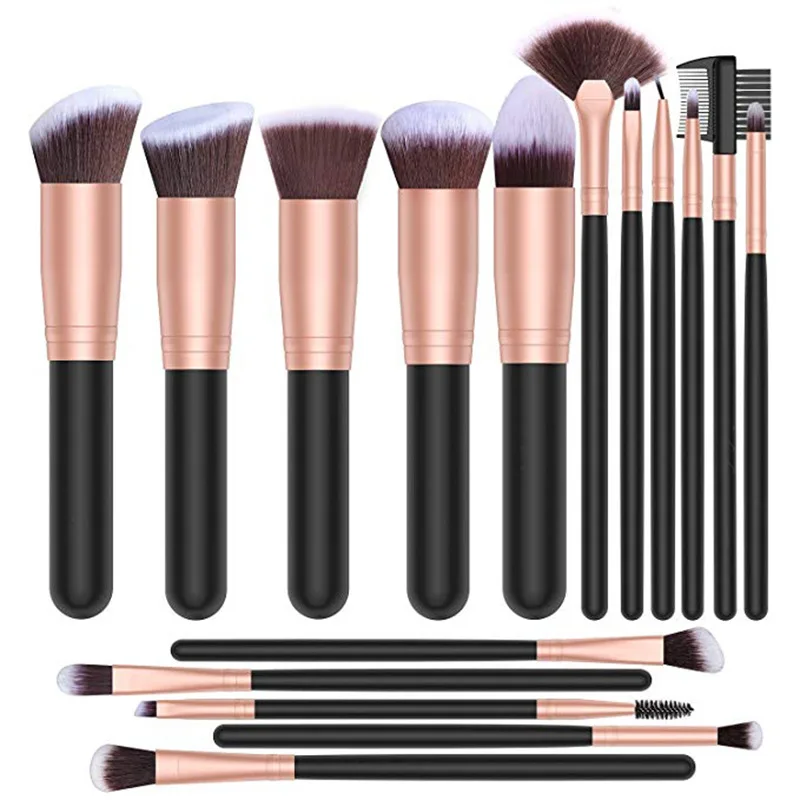 wholesale 16 PCS big wood handle Makeup Brush Set private label Concealer Eye Shadows eyeliner cosmetic brush