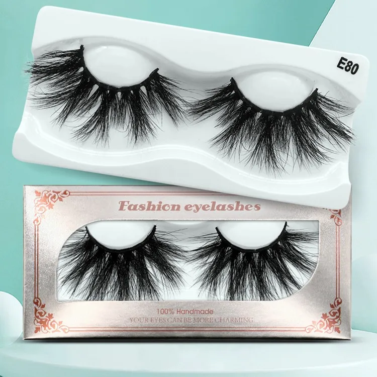 

Fluffy Thick Bulk Real Mink Eyelash Dramatic Soft 3D 5D 25mm Mink Eyelashes Vendor With Customized Case