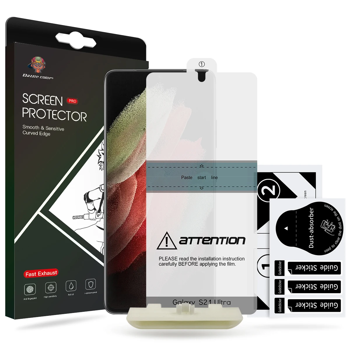 

With Install Tools Full Covered Soft Tpu Screen Protector Film For Samsung S21 Ultra