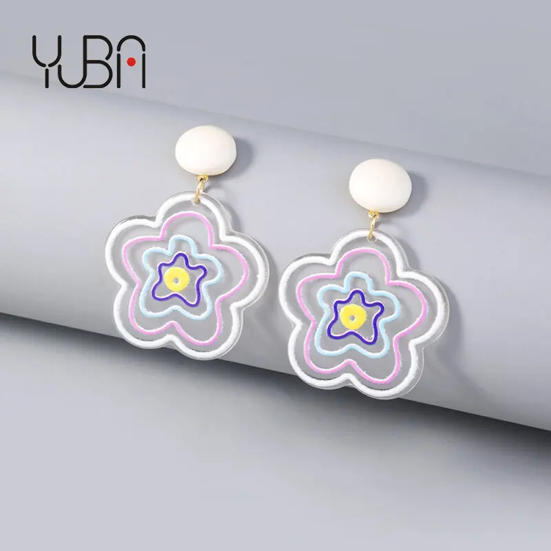 

Cute fashion transparent embossed color earrings accessories female Qing new earrings, Picture shows