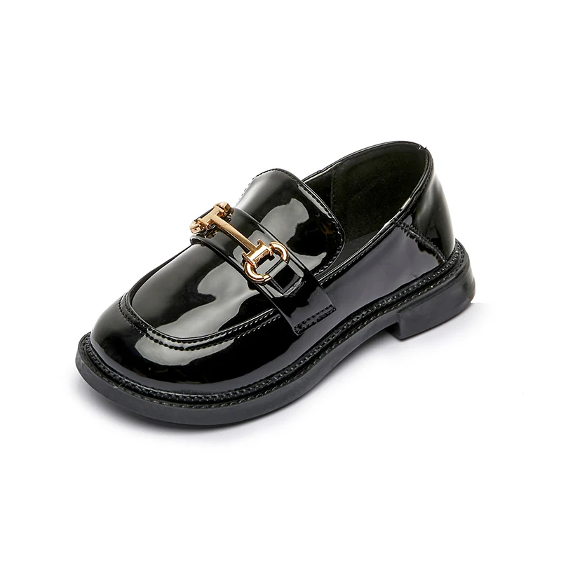 

Girls Slip on Flats Dress Shoes Children Loafers, Beige/black