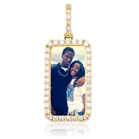 

New Design Custom HipHop Full Iced Out Rectangle Photo Frame Pendant For Gift