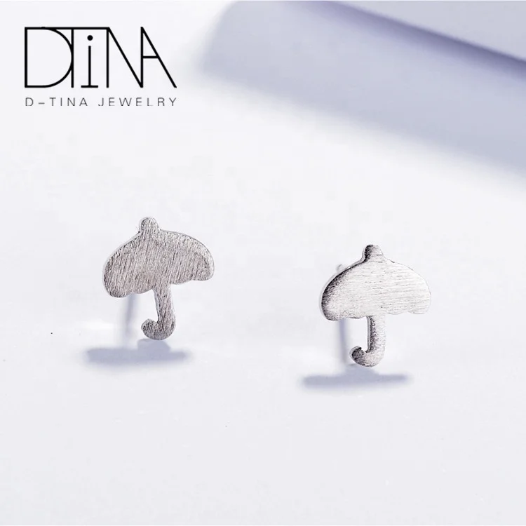 DTINA sleek minimalist 925 sterling silver creative umbrella earrings earrings jewelry, Silver color