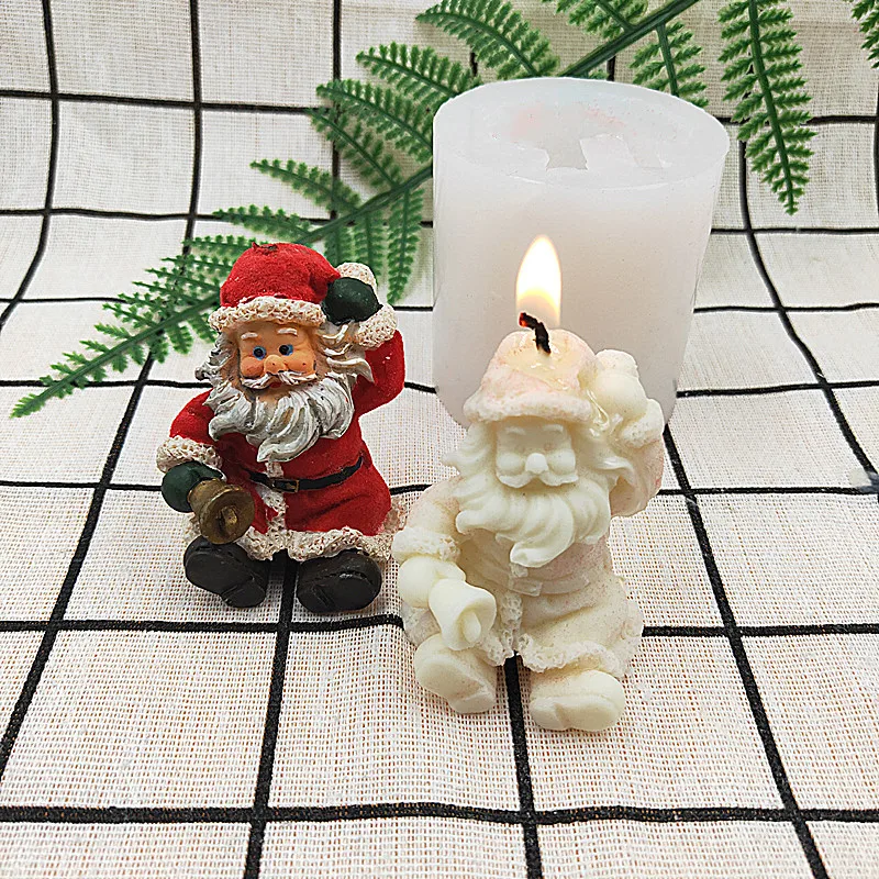 

B-1059 Plaster mold decoration cake chocolate pudding Santa Claus incense candle silicone mold, Customized