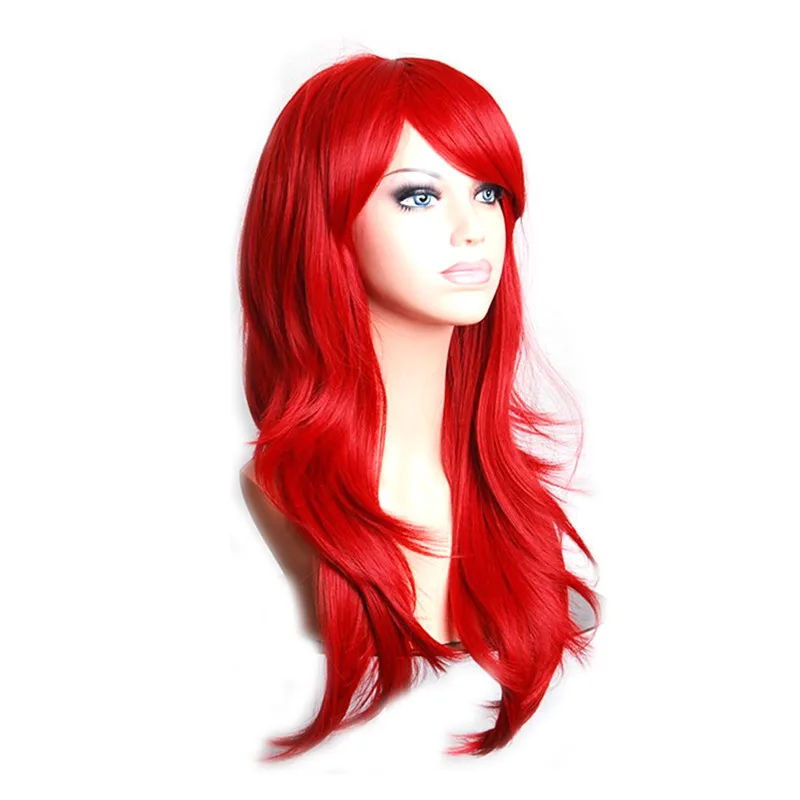 

Long Heat Resistant Women Hair Wig With Bangs Wavy Lolita Cosplay Wigs Synthetic Hair