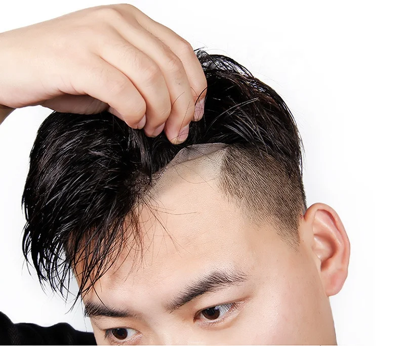 

BQ All Hand-Woven Invisible Balding Hair Patch Wigs 100% real human hair patch Men Toupee Hair