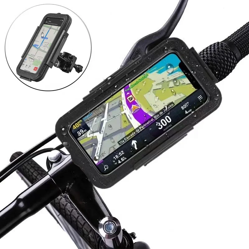 

Factory Price Brand New Waterproof Bicycle Phone Stand Holder Motorcycle Handlebar Waterproof Phone Holder Mount, Balck