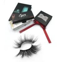 

5D Luxury mink fur false lashes private label eyelashes with eyelash packaging box