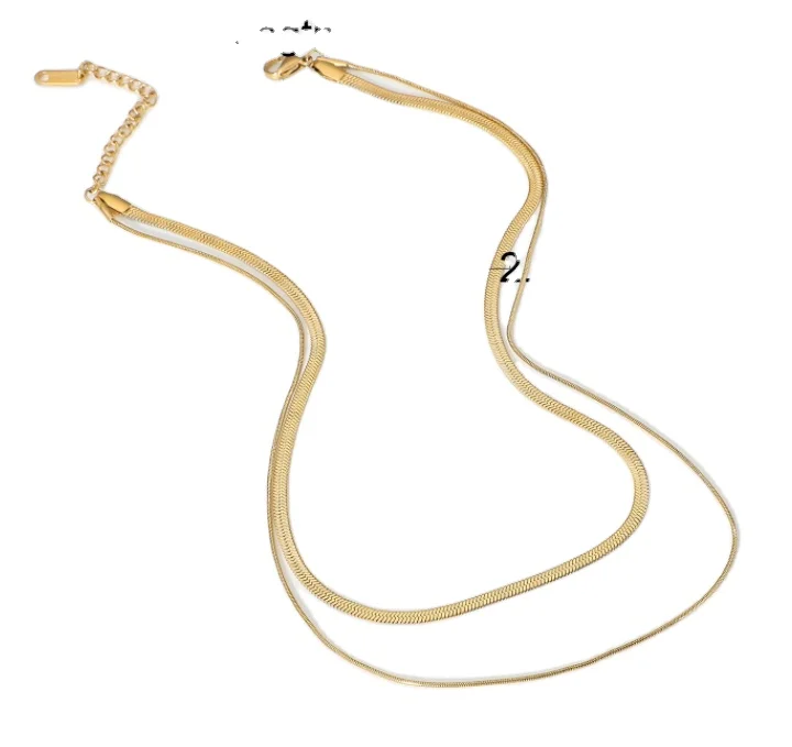 

Manufacturer custom wholesale Stainless Steel necklace Chunky necklace Double chain,women chunky necklace,gold