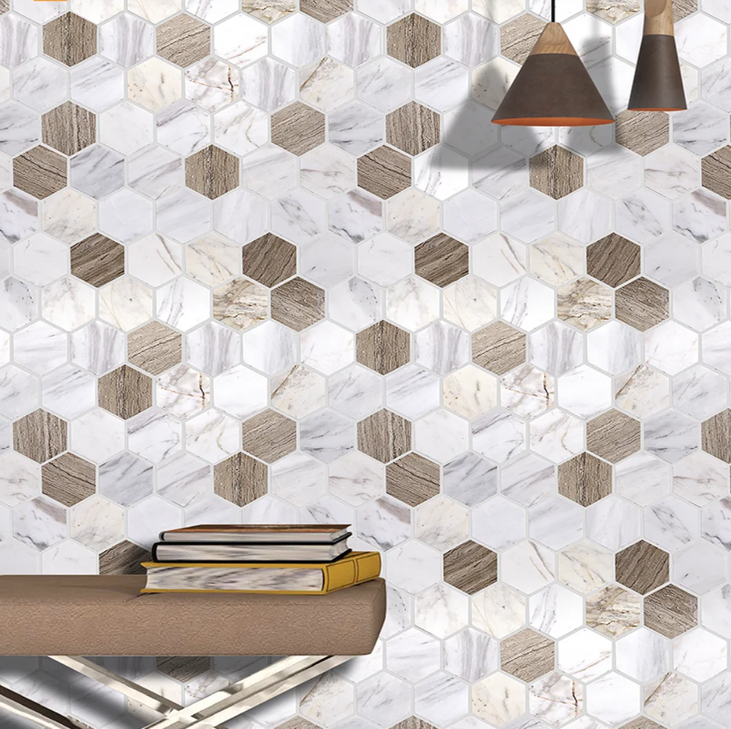 Polished Carrara Marble Hexagon Mosaic Tile