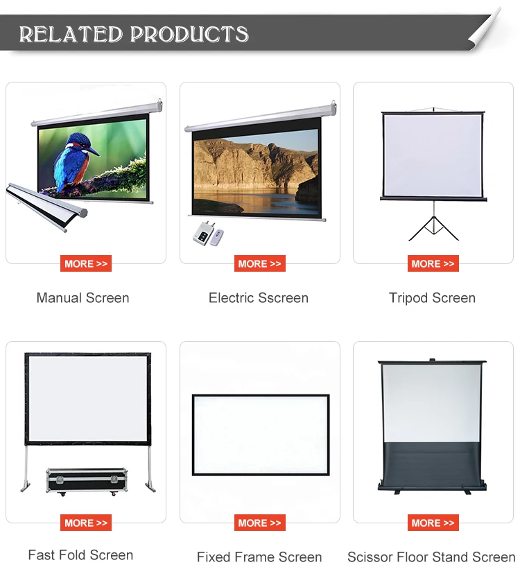 90 Inch 16:9 Projector Screen Portable Projection Screen With Single Support