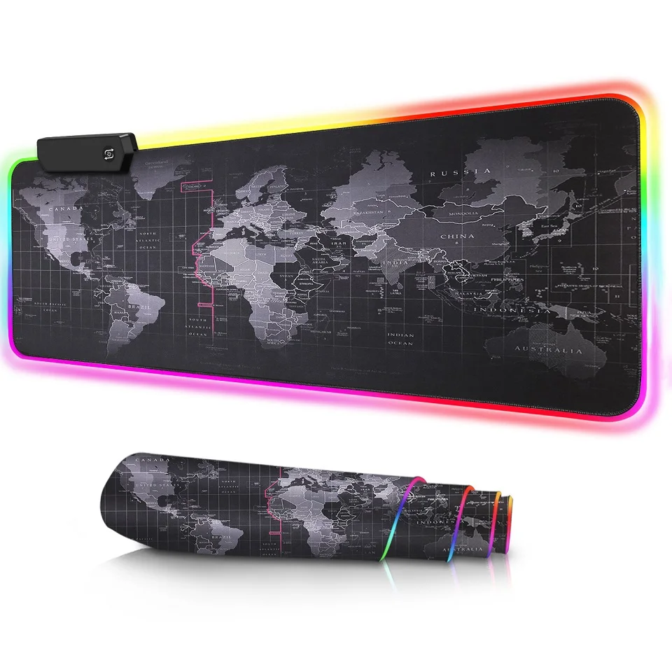 

Hot Sale 300*800mm World Map mouse mat new Design Gamer Computer Large Led Mousepad XXL Custom Gaming RGB Mouse Pad