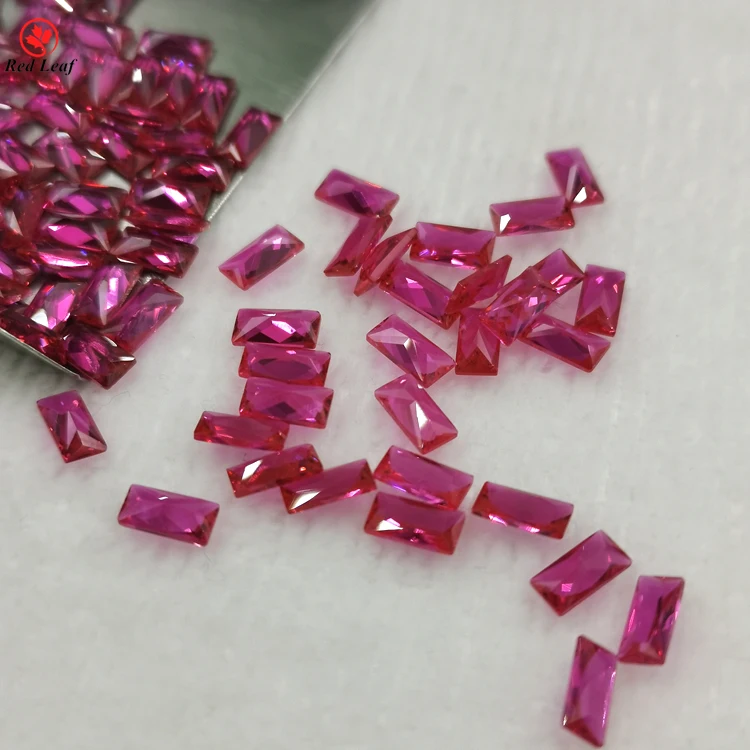 

5A rectangle shape 1.5*3~15*20mm ruby gems 5# loose gemstone synthetic corundum gemstone