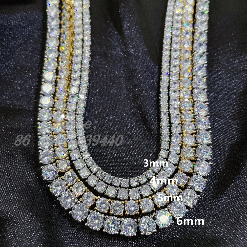 

Super Cost-effective Price Wholesale 3mm 4mm 5mm 6mm Iced out Tennis Chain Brass And Silver cz Diamond Tennis Chain Wholesale