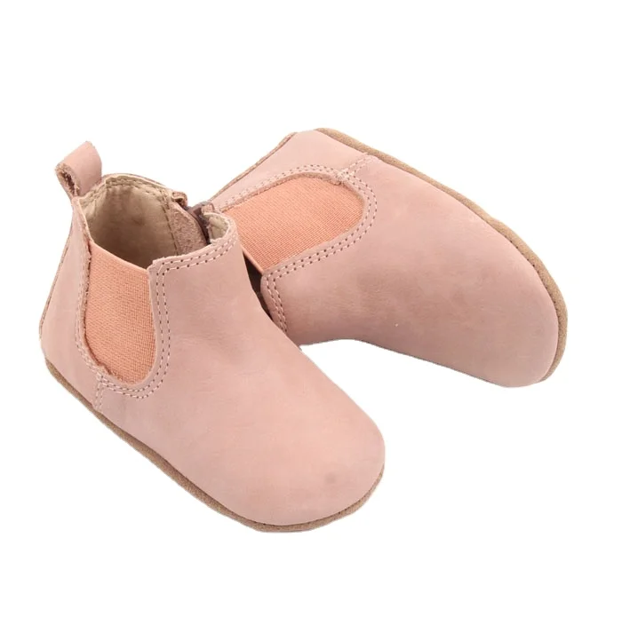 

Wholesale Winter Pink Genuine Leather Soft Sole Baby Girl Boots Shoes For Outdoor
