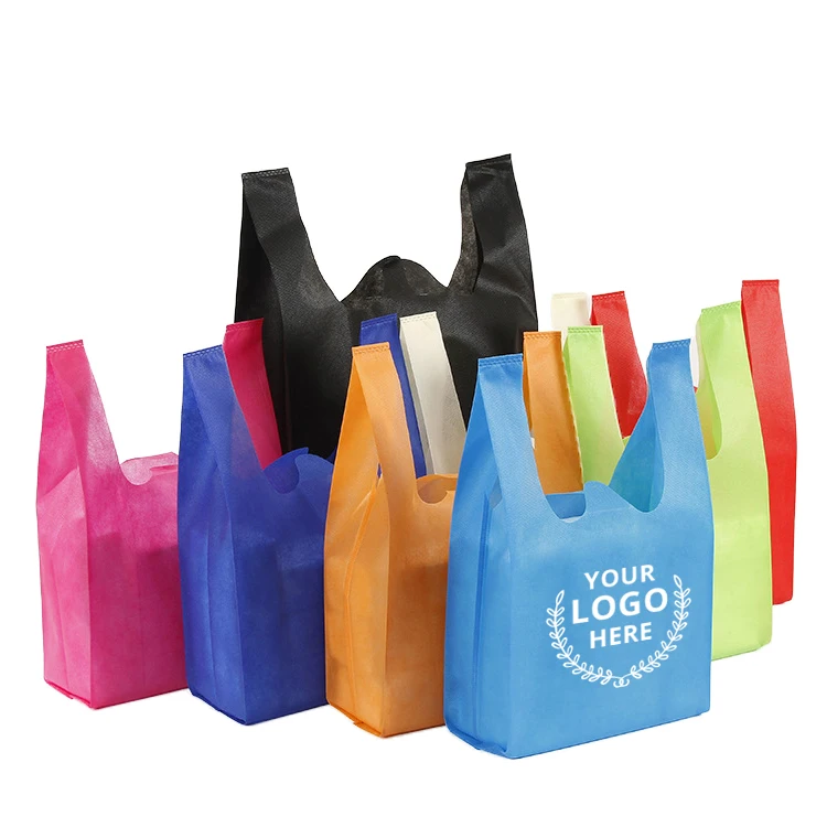 

Custom Logo Manufacturer Wholesale Grocery Vest T-shirt Die W Cut Non Woven Bags