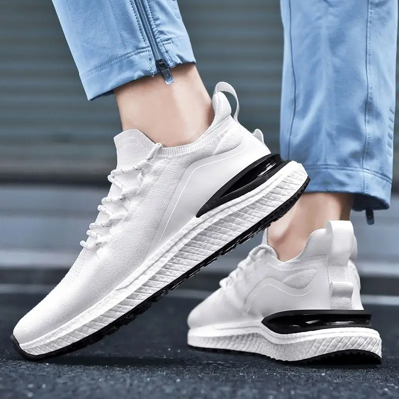 

Amazon`s Mesh Men Shoes Breathable White Mens Sneakers Trendy Lace-Up Lightweight Black Walking tenis OEM Shoe Zapatillas Hombre