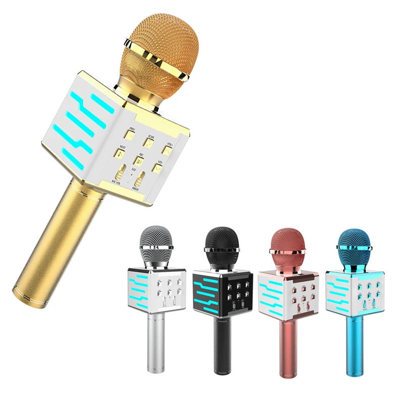 

Hot Selling 2020 Karaoke Wireless Microphone DS868 With Controllable Led Lights and Support Tf Card