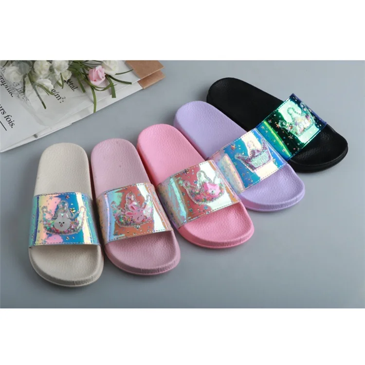 

House children's casual shoes Anti-slip Kids Slippers bling Children's sandals Baby Girls Slippers, Customized color