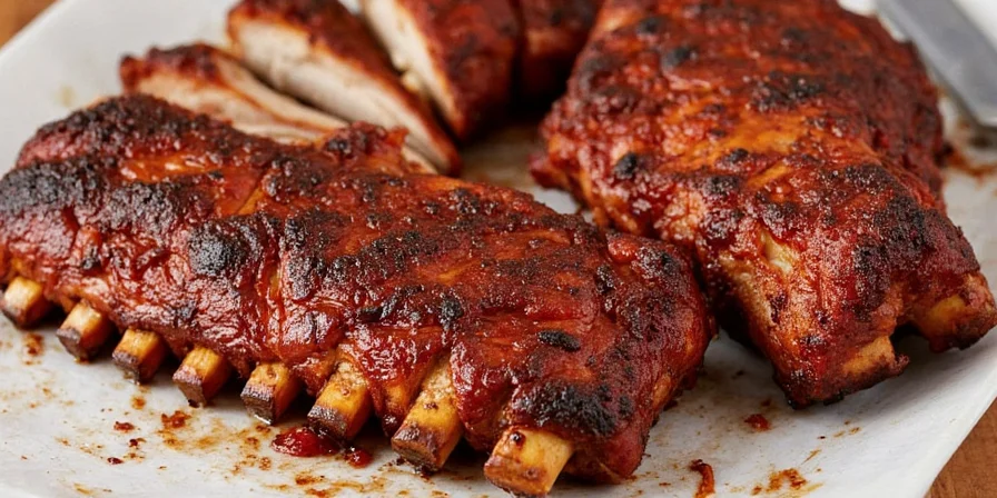 Ribs glazed with maple and mustard
