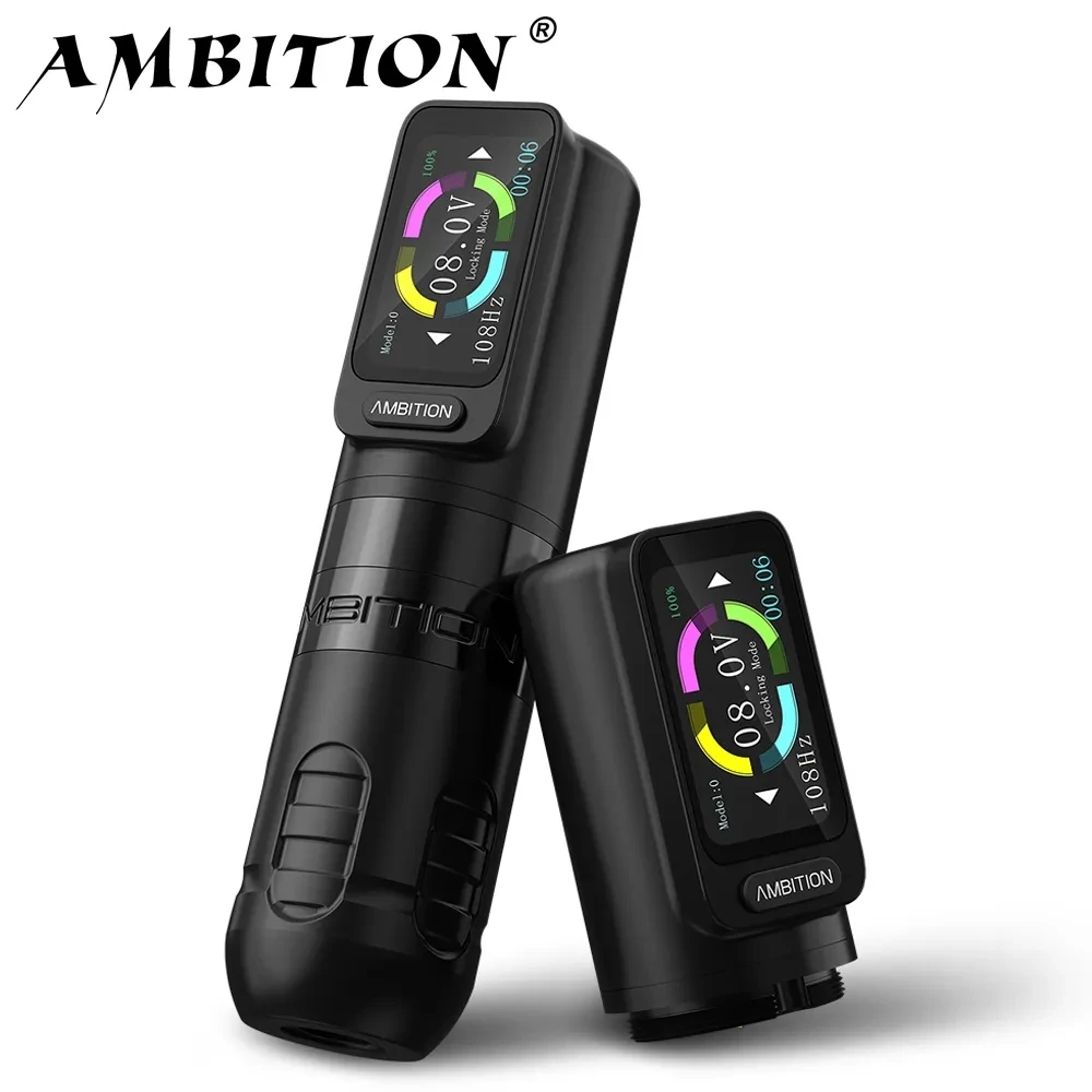 

Ambition Zetton Professional 3.4-3.8mm Stroke Straight Rod Structure Dual Battery Wireless Tattoo Pen Machine Kit for Body Art