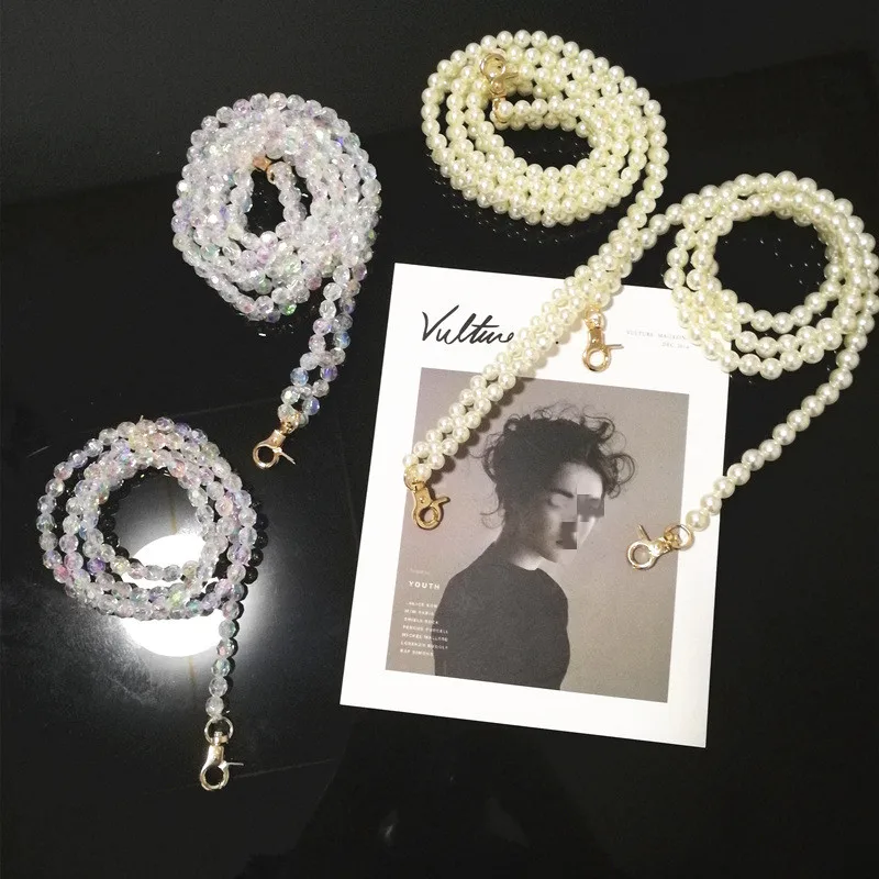 

Fashion various colors Pearl chain handles bag belt manual DIY bag accessories Crossbody Bag replacement belt