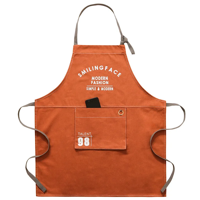 

Nordic Style Apron Home Kitchen Workwear Barista Milk Tea Shop Hairdressing Restaurant Tooling Custom Logo Art, Customized color