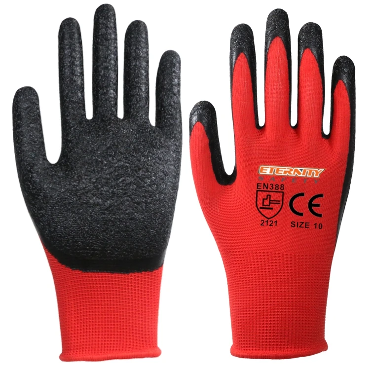 ENTE SAFETY Hot sale anti-slip wear resistant crinkle latex coated hand work gloves