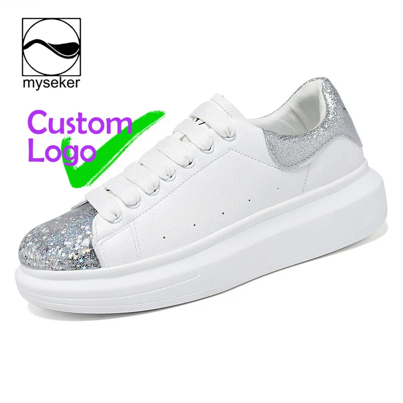 

New Design Casual Custom Wholesale Shoes lady High Fashion Sneakers Designer shiny Sneakers Famous Brands female slip resistant