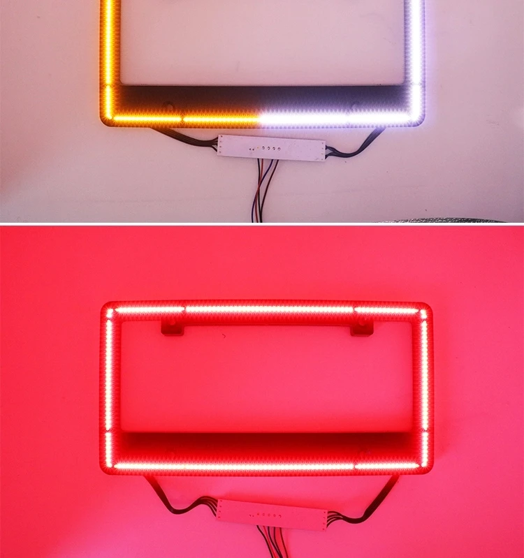 Built In Led Strip License Plate Light Auto License Plate Frame