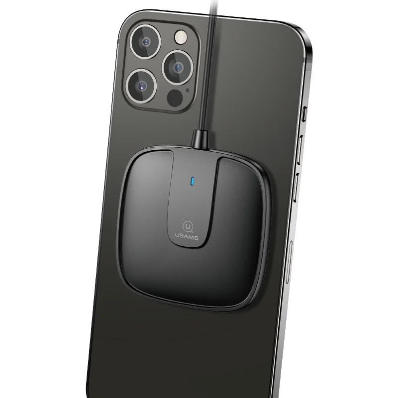 

USAMS 2020 New Mini In Stock Charging Portable charger Wireless Charger for Iphone 12, Black/white