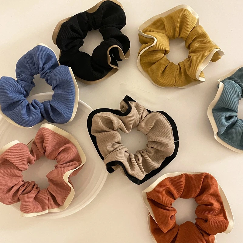 

Jachon fabric cotton headband fashion girl elastic hair ring elastic band satin hair ties hair holder, As picture