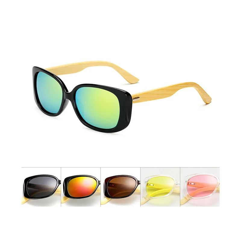 

Wooden Bamboo Sunglasses Men Women Mirrored UV400 Sun Glasses Real Wood Shades Gold Blue Outdoor Goggles Sunglases Male