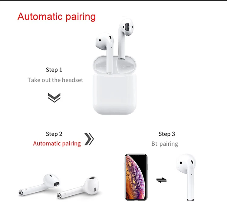 New products tws i12 wireless Earphones I12-tws headphone with charging box In Ear Use for Mobile Phone