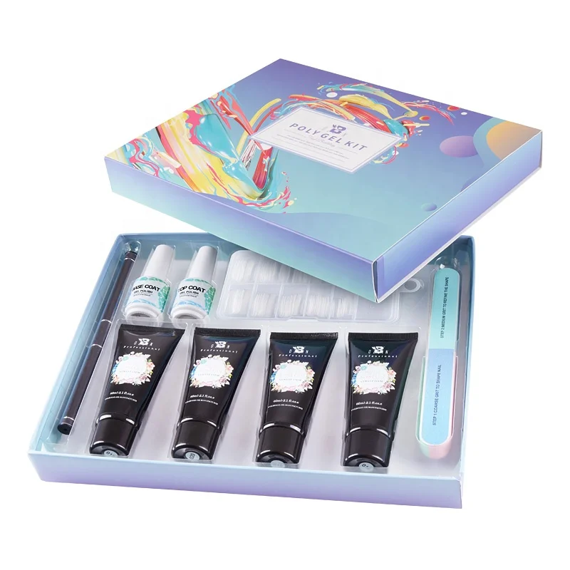 

Bozlin Hema Free Nail Art Products Supplies Oem Private Label Halal Extension Acrylic Gel Kit Poly Gel Nail Set