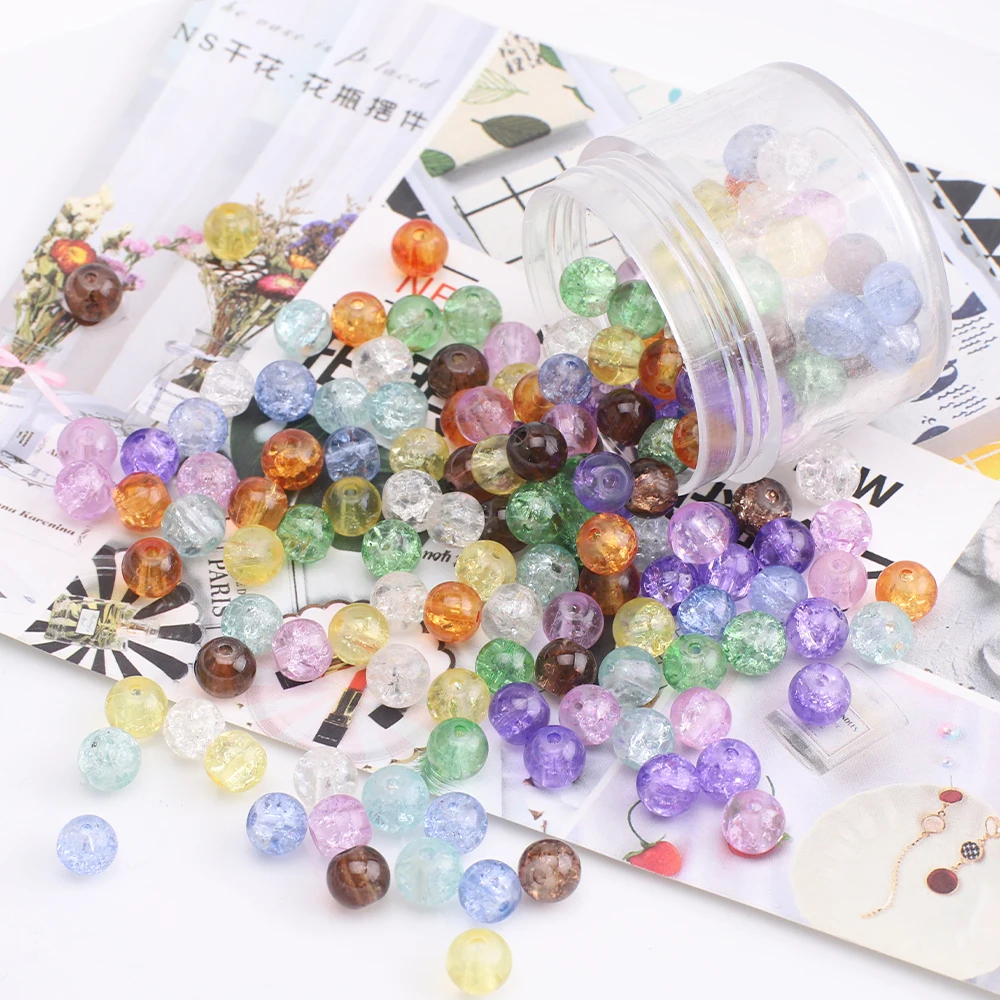 

6MM 8MM 10MM Crystal Natural Stone Rhinestone Glass Beads For DIY Necklace Handmade Women Charm Bracelet Jewelry Making Supplies