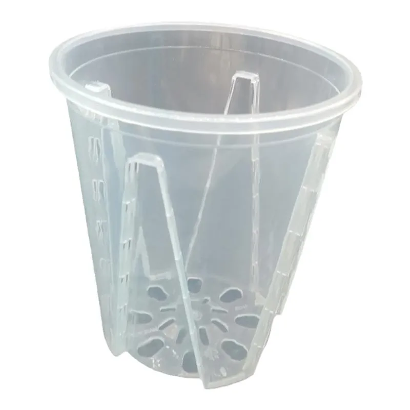 

orchid wholesale high quality orchid pot hot seller 2021 garden decor transparent pot plastic, Gray and white