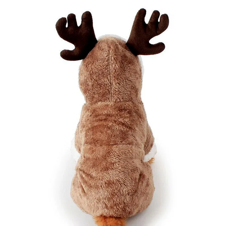 

Hot Novel Design Elk Antlers Pet Dog Hoodie Party Clothes Luxury Warm Winter Dog Clothes Costume, Brown, red