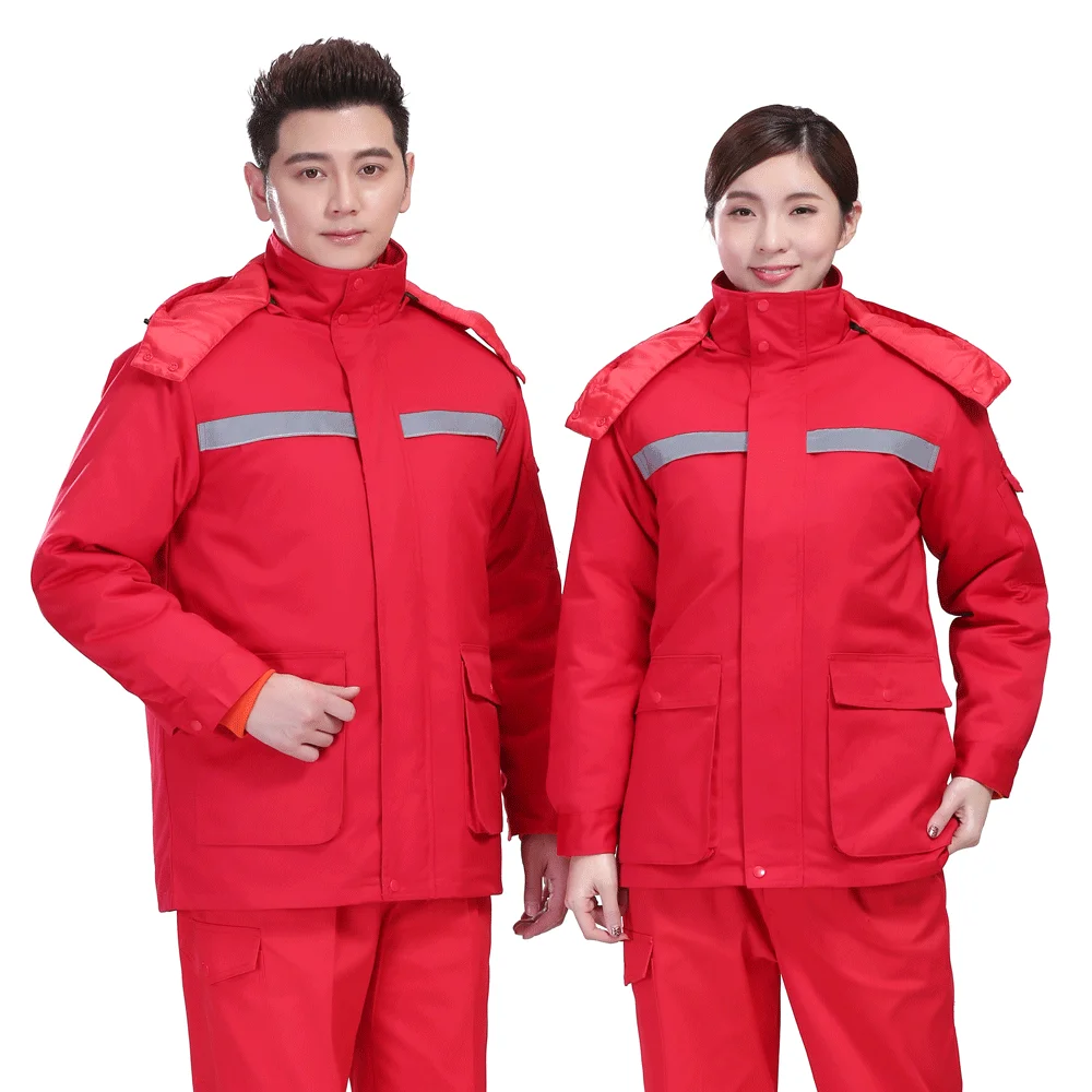 

High quality winter cotton coverall windproof working uniform oil station construction work clothes