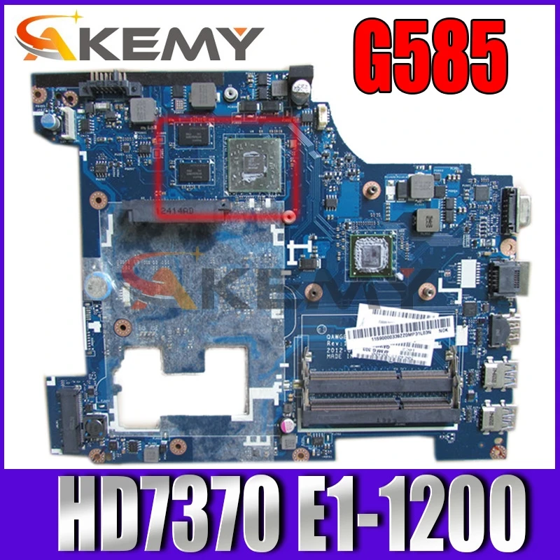 

Akemy QAWGE LA-8681P REV 1.0 11S90000339 For ideapad G585 laptop motherboard 15.6'' HD7370+E1-1200 CPU onboard