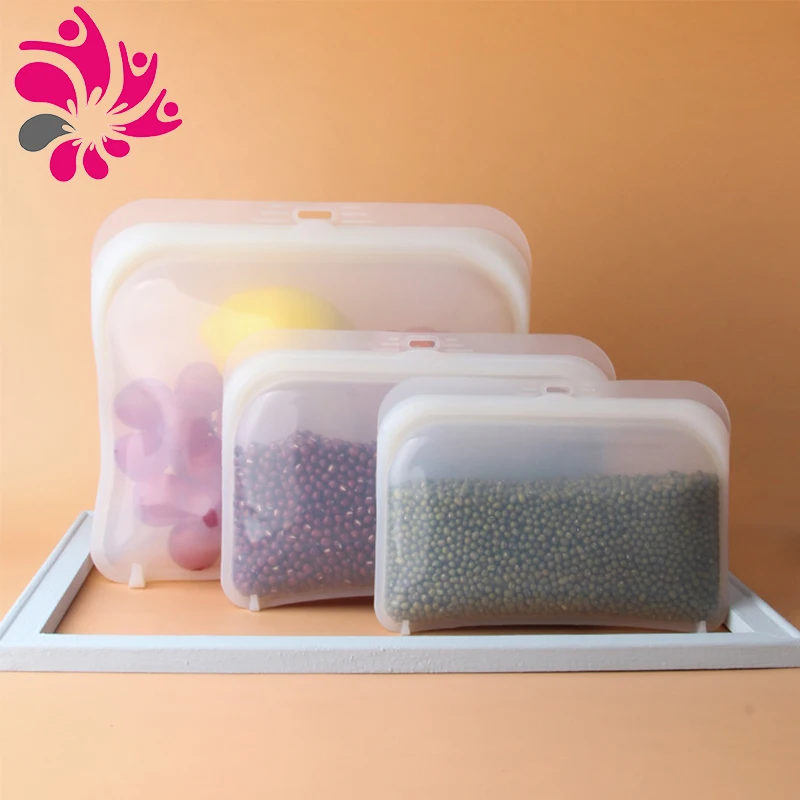 

100% Silicone Reusable Food Bag Snack Storage Health Bag Waterproof Silicone Bag