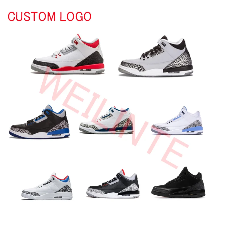 

Casual Plus Size Sneakers Air Cushion aj 3 Retro Basketball Shoes Sports Running Men Shoes