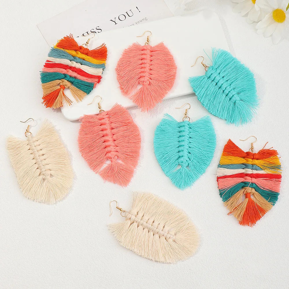 

Wholesale Bohemian Style Oversized Tassel Earrings Retro Temperament Earrings Jewelry For Women